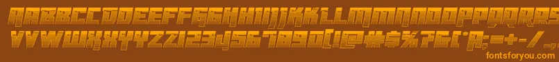 Dangerbotchrome-Schriftart – Orangefarbene Schriften auf braunem Hintergrund