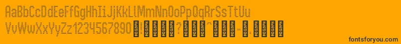Fonte BusMatrixCondensed Condensed – fontes pretas em um fundo laranja