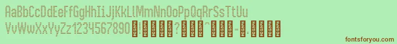 BusMatrixCondensed Condensed Font – Brown Fonts on Green Background