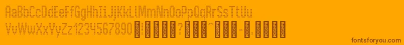 BusMatrixCondensed Condensed-Schriftart – Braune Schriften auf orangefarbenem Hintergrund