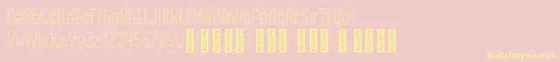 BusMatrixCondensed Condensed Font – Yellow Fonts on Pink Background