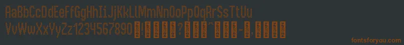 BusMatrixCondensed Condensed Font – Brown Fonts on Black Background