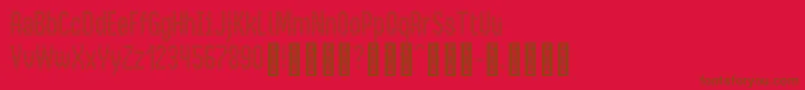 BusMatrixCondensed Condensed-fontti – ruskeat fontit punaisella taustalla