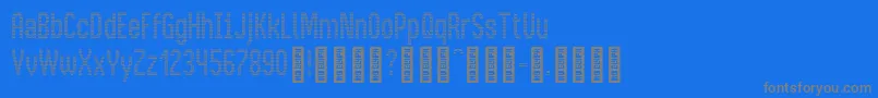 フォントBusMatrixCondensed Condensed – 青い背景に灰色の文字