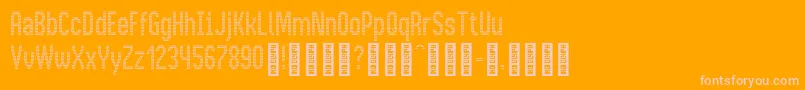 BusMatrixCondensed Condensed Font – Pink Fonts on Orange Background