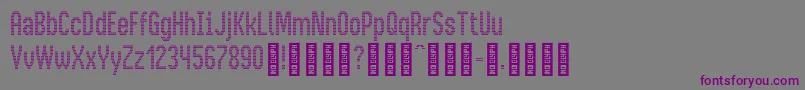 Шрифт BusMatrixCondensed Condensed – фиолетовые шрифты на сером фоне
