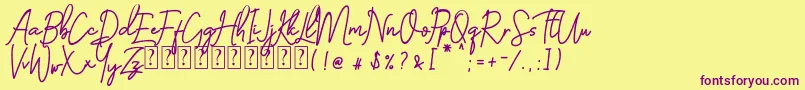 Busset City  PU Font – Purple Fonts on Yellow Background