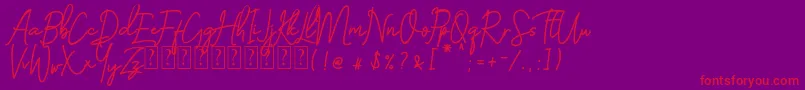 Busset City  PU Font – Red Fonts on Purple Background