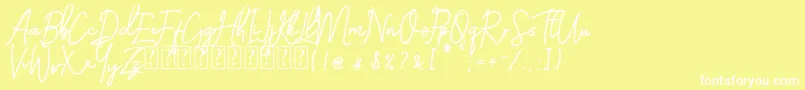 Busset City  PU Font – White Fonts on Yellow Background