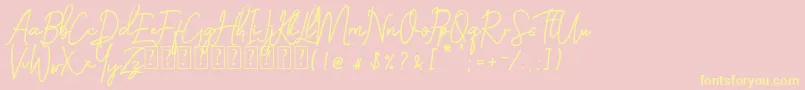 Busset City  PU Font – Yellow Fonts on Pink Background