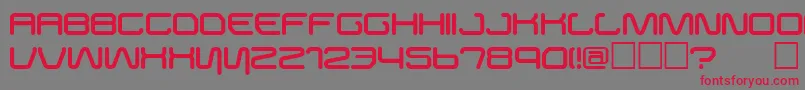 BUSTER  -Schriftart – Rote Schriften auf grauem Hintergrund