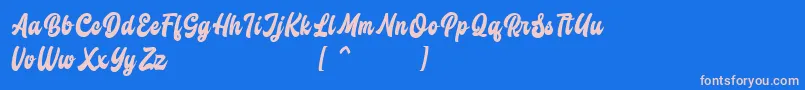 Butchery Font – Pink Fonts on Blue Background