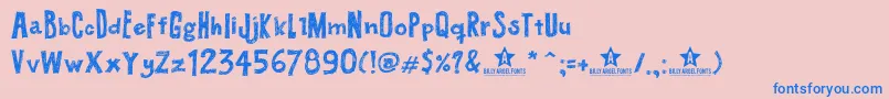BUTECO   Font – Blue Fonts on Pink Background