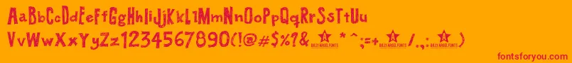 BUTECO   Font – Red Fonts on Orange Background