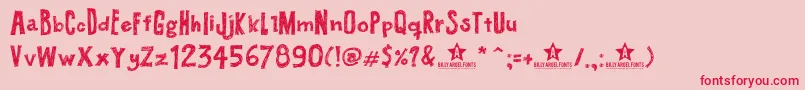 BUTECO   Font – Red Fonts on Pink Background