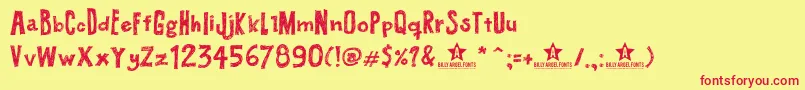 BUTECO   Font – Red Fonts on Yellow Background
