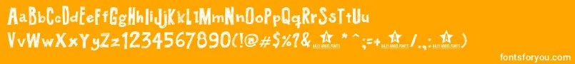 Fonte BUTECO   – fontes brancas em um fundo laranja