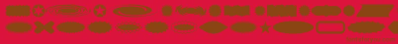 Czcionka BUTTBA   – brązowe czcionki na czerwonym tle
