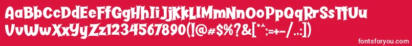 Butter Haunted Font – White Fonts on Red Background