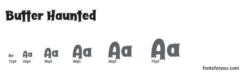 Butter Haunted Font Sizes