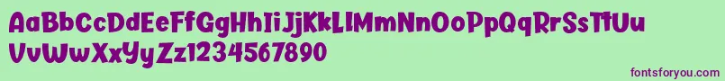 Butter Layer Font – Purple Fonts on Green Background