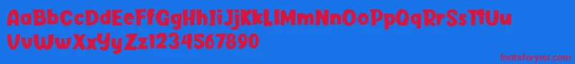フォントButter Layer – 赤い文字の青い背景