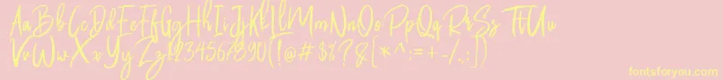 Butter Luchy Free Font – Yellow Fonts on Pink Background