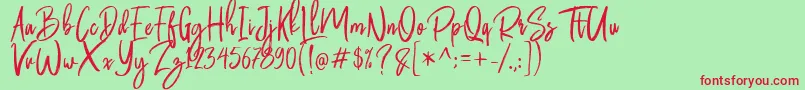 フォントButter Luchy Free – 赤い文字の緑の背景