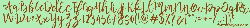 Butter Mellow   Font – Brown Fonts on Green Background