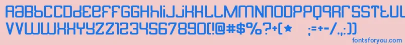 Fonte butterbelly – fontes azuis em um fundo rosa