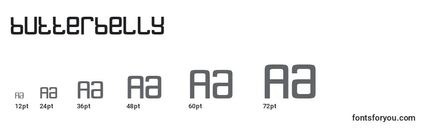 Butterbelly (122476) Font Sizes