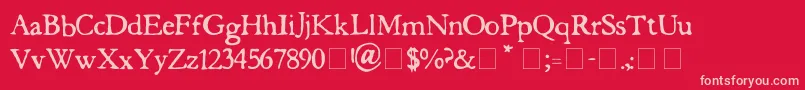 butterbrotpapier Font – Pink Fonts on Red Background
