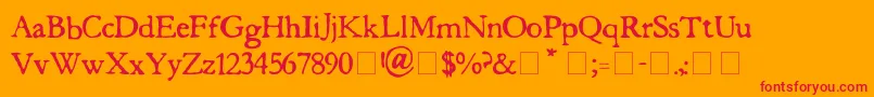 butterbrotpapier Font – Red Fonts on Orange Background