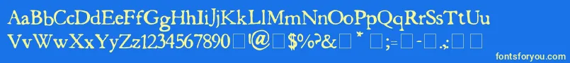 butterbrotpapier Font – Yellow Fonts on Blue Background