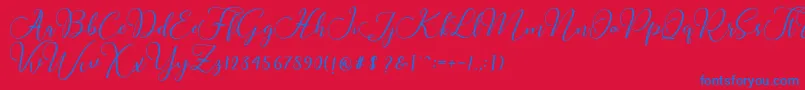 Buttercup Script Font – Blue Fonts on Red Background