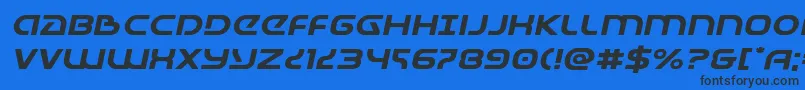 Universaljackexpandital Font – Black Fonts on Blue Background