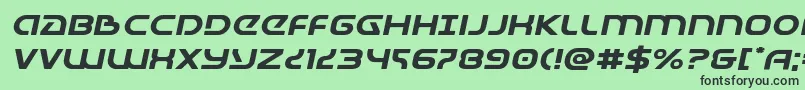 Universaljackexpandital Font – Black Fonts on Green Background