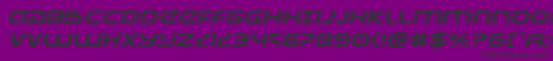 フォントUniversaljackexpandital – 紫の背景に黒い文字