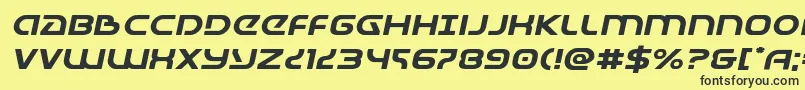 Universaljackexpandital Font – Black Fonts on Yellow Background