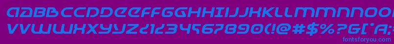 Universaljackexpandital Font – Blue Fonts on Purple Background