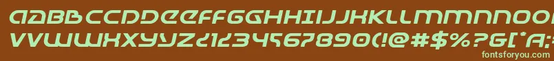 Universaljackexpandital Font – Green Fonts on Brown Background