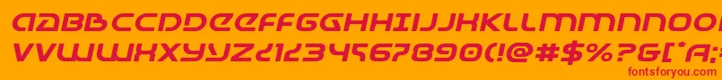 Universaljackexpandital Font – Red Fonts on Orange Background