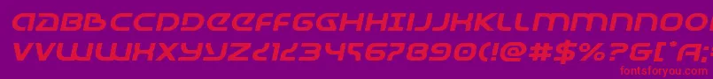 Universaljackexpandital Font – Red Fonts on Purple Background