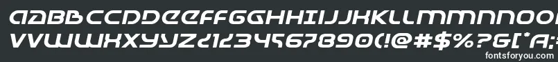Universaljackexpandital-fontti – valkoiset fontit mustalla taustalla