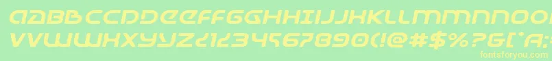 Universaljackexpandital Font – Yellow Fonts on Green Background