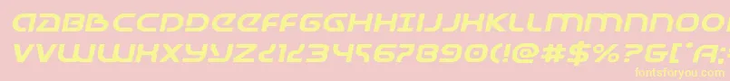 Universaljackexpandital Font – Yellow Fonts on Pink Background