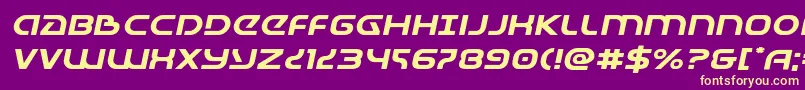 Universaljackexpandital Font – Yellow Fonts on Purple Background