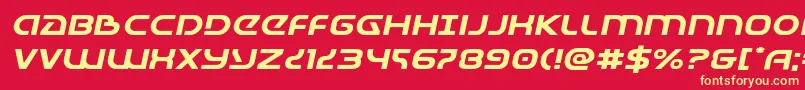 Universaljackexpandital Font – Yellow Fonts on Red Background