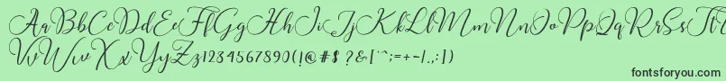 Buttercup Script Font – Black Fonts on Green Background