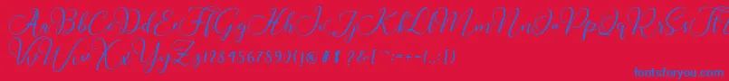 Buttercup Script Font – Blue Fonts on Red Background